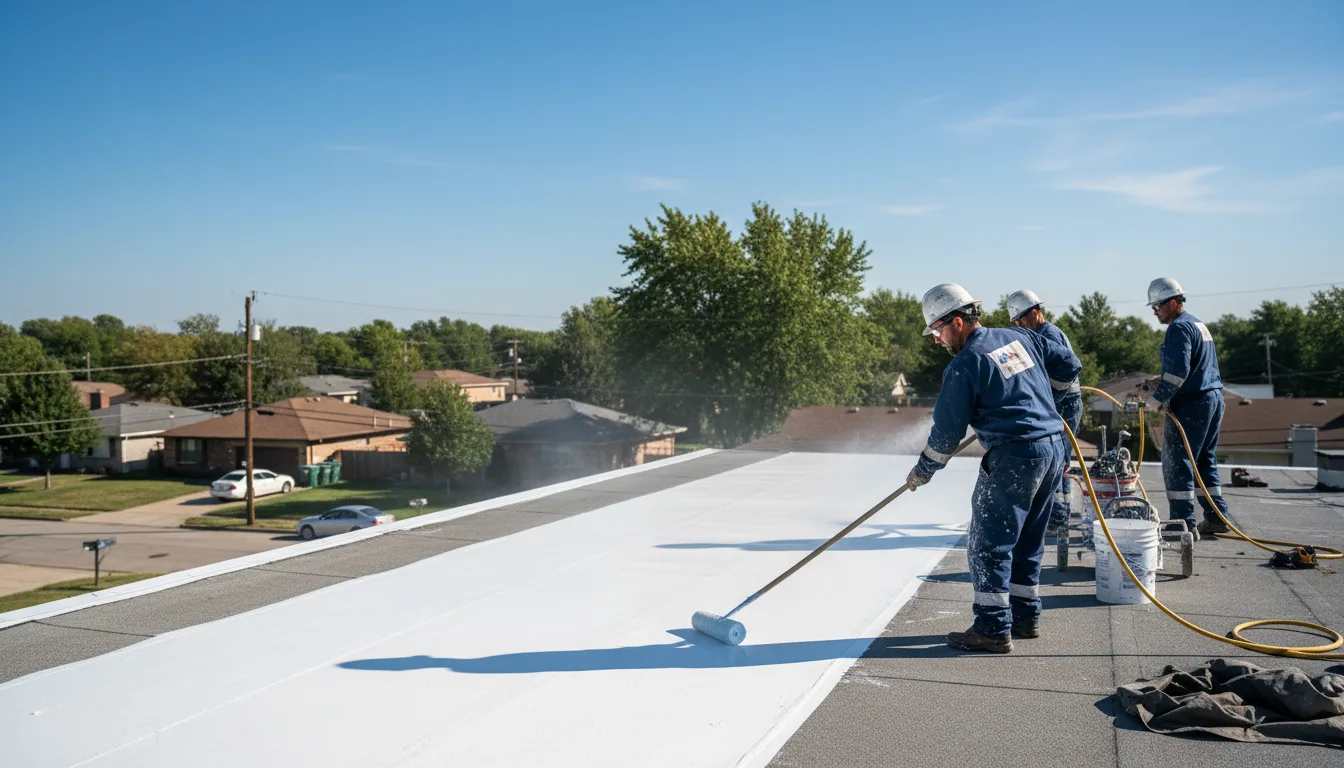 Commercial roof coating in Scheller, IL near me